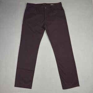 34 Heritage Men's Jeans 5 Pocket Courage Mid Rise Straight Burgundy Pant 35x32